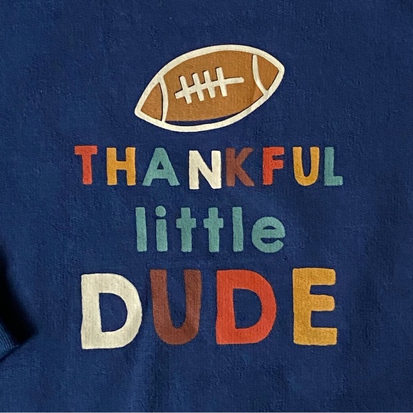 Thanksgiving Sweatshirt size 24 Months Chick Pea. Thankful Dude Football EUC - Picture 2 of 10